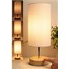 HSLighting Lampada da Comodino: 34.5cm Lampada da Tavolo Touch Dimmable Control Moderna Lampada da Tavolo a LED con Lampadine la Lettura Soggiorno Stanza dei Bambini Paralume in Tessuto per da Letto