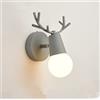 SXYSXYSXY Lampade da Parete Dentro Nordico Lampada a Muro Corno Design Moderno Regolabile Illuminazione a Parete Camera da Letto Lampada da Comodino E27 16 * 22 cm (Nessuna fonte di Luce),Grigio