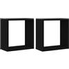 vidaXL Mensole Parete a Cubo 2 pz Rovere Nero 30x15x30 cm Truciolato
