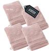 Schöner Wohnen Kollektion SCHÖNER WOHNEN Set di 4 guanti da bagno in spugna - Rosa - 16x21cm - Lavette Viso - salviette in 100% cotone - molto assorbente - Oeko-Tex - 500g/m2 - Hotel e B&B - qualità di lusso