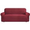CASAbella Copridivano Elasticizzato, Tessuto Bielastico, 7 Colori, Misure per Poltrona e Divano 2, 3 e 4 Posti, Lavabile in Lavatrice a 30° (Bordeaux, 3 posti)