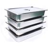 InSyoForeverEC Chafing Dish - Set di 4 scaldavivande professionali in acciaio inox, per buffet catering e feste
