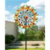 Lariander Girandola a vento in metallo a forma di farfalla, grande girandola per esterni, giardino, giardino, cinetico, multicolore, sculture a vento per prato, patio all'aperto