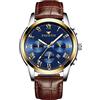 RORIOS Orologio da Uomo Orologio Luminosi Orologio Analogico al Quarzo con Cinturino in Pelle Calendario Orologi da Polso per Uomo