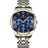 RORIOS Orologio da Uomo Orologio Luminosi Orologio Analogico al Quarzo con Cinturino in Acciaio Inox Calendario Orologi da Polso per Uomo