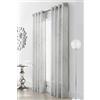 LOFT LIVING Tessa, tenda semitrasparente con stampa floreale, 127 x 213 cm, colore: grigio