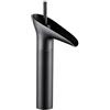 Bevankly Rubinetto a cascata in stile retrò, nero opaco, monocomando, per bagno con finitura in ottone, G3/8