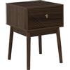 HOME DECO FACTORY, HD0559, Comodino Tiffany, Elegante in Legno Marrone, con cassetti spaziosi per Un contenimento Pratico, Ideale per Camera da Letto o Soggiorno, Dimensioni 40x55x40 cm, Marrone
