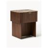 Westwing Collection Comodino in legno con piano in marmo Zumi -