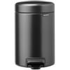 Brabantia NewIcon Pattumiera piccola per il bagno con coperchio 3L | Cestino a pedale antiodore con secchio interno rimovibile per il bagno, la toilette o i piccoli spazi | Confident Grey