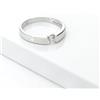 Gioielli di Valenza Anello solitario in oro bianco 18k con diamante da 0.20 ct. Incastonatura a battuto