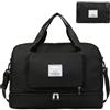 Wiespodex Ryanair Airlines - Borsone da viaggio pieghevole, 50 x 32 x 28,5 cm, da viaggio, per la notte, per donne e uomini, colore: nero, Nero , Viaggi per il