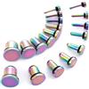 TBOSEN Set di gioielli per piercing 18 pezzi in acciaio chirurgico, dilatatori a cono, calibro 14G-00G, 14g, 12g, 10g, 8g, 6g, 4g, 2g, 0g, 00g, Metallo, Arenaria
