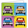 I&S / Les collections rétro CPMD15167N2 - Biglietto quadrato con busta bianca, formato 15 x 15 cm, R5 POPART, licenza ufficiale Renault Auto Passion & Collezioni, con effetto lucido, interno bianco