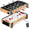SereneLife Tavolo da Gioco 2 in 1 con Calcio Balilla Professionale da 101,6 cm e Hockey ad Aria da 96,5 cm, Calcio Balilla con Palline, Mazze e Dischetti per Casa, Bar e Feste