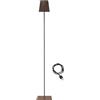 beper P201UTP405 Lampada da terra XL con altezza regolabile, Lampada da scrivania 2,5W, Lampada ricaricabile cavo USB type-C, 3 tonalità di Luce, Corten