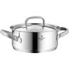 WMF Gourmet Plus - Pentola piccola 16 cm, coperchio in metallo con apertura del vapore, pentola a induzione 1,4 l, acciaio INOX Cromargan opacizzato, scala interna