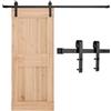 VEVOR Kit Ferramenta per Porta Scorrevole da Fienile 2011 mm, Capacità 150 kg, Compatibile con Larghezza max. 914-1016 mm e Spessore 34,9-44,45 mm, Binario Resistente e Rullo a Forma J, Nero