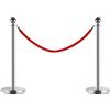 HomCom Colonnine Segnapercorso Separacode Transenne Paletti di Delimitazione con Corde Rosso, in Acciaio Inox, Diametro 32 x 95CM|Aosom