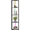 HOMCOM Lampada da Terra a Colonna con 5 Ripiani e Illuminazione a LED, 42x29,5x163 cm, Nero | Aosom Italy
