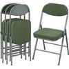 HOMCOM Set di 4 Sedie Pieghevoli con Sedute e Schienali imbottiti in velluto a coste, 45x48.5x82 cm, Verde | Aosom Italy
