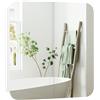 HOMCOM Armadio da Bagno con Specchio Design con Bordi Curvi 2 Porte Mensole Regolabili 68x13x66 cm Bianco | Aosom Italy