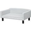 PawHut Divano per Cani Taglia Media e Piccola Vellutato con Cuscino, Braccioli e Schienale, 82x54x36 cm, Grigio Chiaro | Aosom Italy