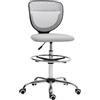 Vinsetto Sedia da ufficio Ergonomica in Rete con poggiapiedi regolabile, 59x59x106-126 cm, Grigio | Aosom Italy