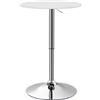 HOMCOM Tavolo da Bar con Altezza Regolabile, Girevole 360°, con Base Rotonda, Ø63x67-93 cm, Bianco | Aosom Italy