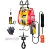 VEVOR Verricello Elettrico, Capacità 500 kg, Verricello Elettrico Portatile 1800 W, Altezza di Sollevamento 30 m, 11 m/min con Telecomando a Filo e Wireless, per Garage Fabbrica Sollevamento Traino