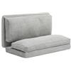 VEVOR Divano Letto Pieghevole con 3 Cuscini e Fodera Lavabile, Poltrona Letto Trasformabile in Memory Foam ad Alta Densità 25D, Divano Futon per Soggiorno, Camera da Letto, Grigio Chiaro Matrimoniale
