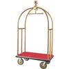 VEVOR Carrello Portavaligie per Hotel, Carico 680 kg Carrello Trasporto Portavaligie in Acciaio Inox Spazzolato con Montanti Curvi, Ponte in Moquette Rossa, Ruote in Gomma 203,2 mm per Hotel Condomini