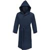 Puraluna Accappatoio in microfibra premium con Cappuccio, Unisex, pratico per il viaggio e la palestra con comoda custodia in pvc, Uomo Donna (XL, BLU NAVY)