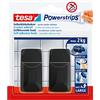 tesa Ganci Powerstrips Large QUADRATI - Neri - Tenuta: 2 Kg