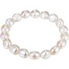 Valero Pearls Bracciale di perle da Donna | Forma barocca, dimensione delle perle: 9-10 mm, bianco, 20 cm, flessibile, senza chiusura, bracciale con perle vere