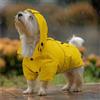 Navaris Cappotto Impermeabile Cane Taglia Piccola - Mantellina Pioggia - Mantella Antipioggia con Cappuccio Rimovibile - Impermeabili per Cani - Kway Cane - Misura S - Giallo