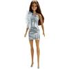 Barbie® Bambola, Giocattoli per bambini, Bruna in Teal Abito Metallico, Abiti alla Moda e Accessori, Regali per Bambini