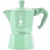 Bialetti Caffettiera Moka 3 tazze Verde Menta, in Alluminio