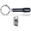 LELIT Bottomless Portafiltro LELIT 58 - Include Filtro in Acciaio Inossidabile a 2 Dosi - Manico Classico - PLA580S - Argento/Nero Lucido
