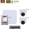 Ajax Kit videosorveglianza NVR 8 Canali + TurretCam 8Mp Bianco + HDD 2Tb + Switch PoE - 70936