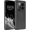 kwmobile Custodia Compatibile con Xiaomi Redmi Note 14 PRO+ 5G / Redmi Note 14 PRO Plus 5G Cover - Protezione Back Case Morbida - Silicone TPU Effetto Metallizzato Grigio Metallizzato