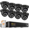 Anlapus 1080P DVR 8CH 2TB H.265+ Kit Telecamera Sorveglianza Esterna IP66 | Visione Notturna 24m, Rilevamento IA Persona/Veicolo, Avviso Istantaneo e App Gratuita, Accesso Remoto, Registrazione 24/7