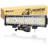 PICAA Barra luminosa a LED 12 pollici 30.4 cm 8D 240W Barra Luce a Led Tripla Fila Spot Flood Led Luci di Lavoro Fuoristrada a Led Con Cablaggio per FUORI STRADA Moto 4WD SUV ATV UTV Camion 12V 24V
