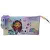 CYPBRANDS Marchi CyP - Gabby, astuccio triplo, astuccio, 5 scomparti, scuola materna, astuccio, Gabby, Pandy Patitas, colore viola, prodotto ufficiale