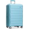 Traveler's Choice Pagosa Indestructible Hardshell Expandable Spinner Luggage, Baby Blue, Check-in Only