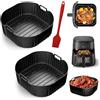 MOLIMOLI Stampo in Silicone Accessori per friggitrice ad Aria Philips Airfryer Serie 5000 XXL, 2 teglie con 1 Pennello in Silicone per friggitrice ad Aria Philips 7,2 L, Lavabile in lavastoviglie