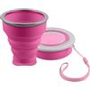 shibby Silicone Pieghevole - Bicchiere Colore Rosa, Coppa da Viaggio Pratica Bicchiere da Campeggio - 210ml