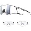 KAPVOE Occhiali da Sole Ciclismo Fotocromatici Uomo Donna Sportivi Trasparenti Bici Mountain Bike MTB Bicicletta K425