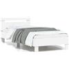 vidaXL Giroletto con Testiera e LED Bianco 75x190 cm