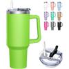 HNCY Tazza Termica da Viaggio con 2-in-1 Coperchio, 1180 ml Borraccia Termica, Bicchiere Termico con Cannuccia e Coperchio, Acciaio Inossidabile Travel Mug con manico, Tumbler Cup per Portabicchieri
